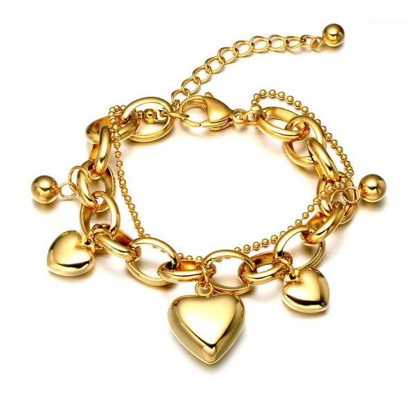 reb013 luxury stainless steel with gold electroplated bracelet heart shape with big link chain woman bracelet adjustable size1, Golden;silver
reb013 luxury stainless steel with gold electroplated bracelet heart shape with big link chain woman bracelet adjustable size1, Golden;silver