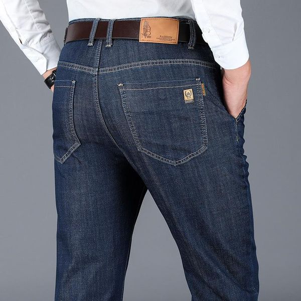 men's jeans business casual stretch straight blue denim classic pants long trousers 42
men's jeans business casual stretch straight blue denim classic pants long trousers 42