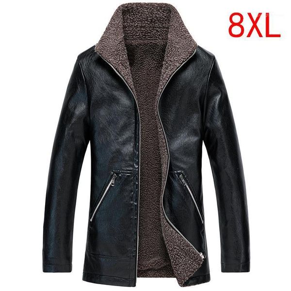 men's fur & faux winter pu leather jackets parka men thick warm fleece overcoat male brand clothing coat jacket plus size 8xl hx011, Black
men's fur & faux winter pu leather jackets parka men thick warm fleece overcoat male brand clothing coat jacket plus size 8xl hx011, Black
