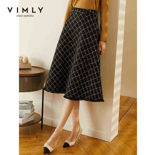 vimly autumn winter wool skirt for women fashion high waist plaid a line mid clalf skirts elegant mujer faldas bottoms f3638 211120, Black
vimly autumn winter wool skirt for women fashion high waist plaid a line mid clalf skirts elegant mujer faldas bottoms f3638 211120, Black
