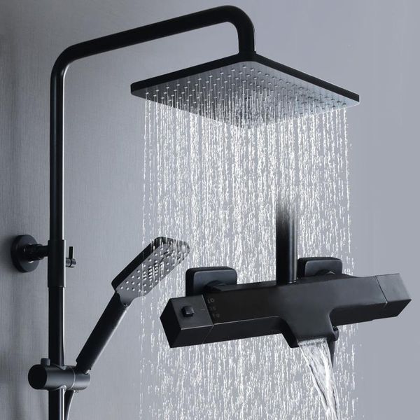 bathroom shower sets black thermostatic faucets water for mixing from waterfall rain tap
bathroom shower sets black thermostatic faucets water for mixing from waterfall rain tap
