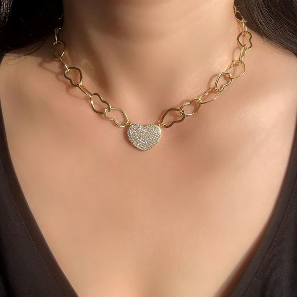 chokers luxury heart choker necklace micro pave cubic zirconia stone gold color love chain silver women charms jewelry gift, Golden;silver
chokers luxury heart choker necklace micro pave cubic zirconia stone gold color love chain silver women charms jewelry gift, Golden;silver