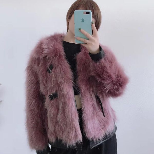 women's fur & faux 2021 fashion real coat jacket warm overcoat women short plush outerwear, Black
women's fur & faux 2021 fashion real coat jacket warm overcoat women short plush outerwear, Black