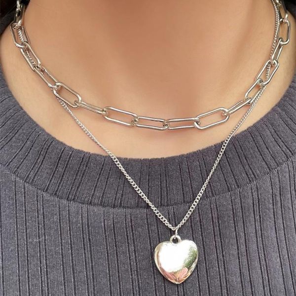 pendant necklaces fashion silver color thick chain metal heart necklace for women vintage boho punk multilevel collar jewelry gift
pendant necklaces fashion silver color thick chain metal heart necklace for women vintage boho punk multilevel collar jewelry gift