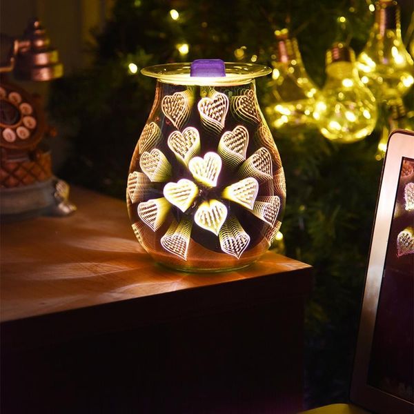 fragrance lamps aroma electric wax melt burner 3d lamp night light warmer