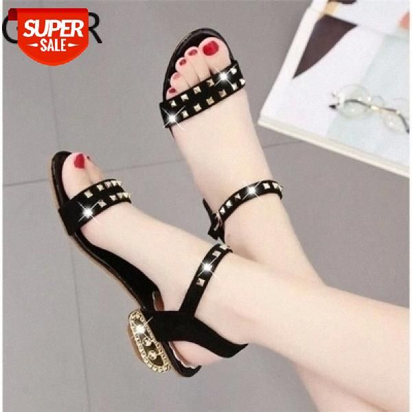 2021 summer new style rhinestone rivet suede sandals large size female korean version of the thick-soled wild fashion #0i9h, Black
2021 summer new style rhinestone rivet suede sandals large size female korean version of the thick-soled wild fashion #0i9h, Black