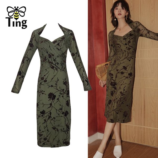 vintage bodycon midi clubwear dress retro flocking leaf sheath spring summer vestidos elbise club night 210513, Black;gray
vintage bodycon midi clubwear dress retro flocking leaf sheath spring summer vestidos elbise club night 210513, Black;gray
