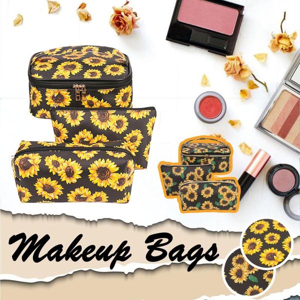 3pc sunflower printclassic large capacity multipurpose travel makeup package for ladies cosmetic bag korean style outing bags & cases
3pc sunflower printclassic large capacity multipurpose travel makeup package for ladies cosmetic bag korean style outing bags & cases