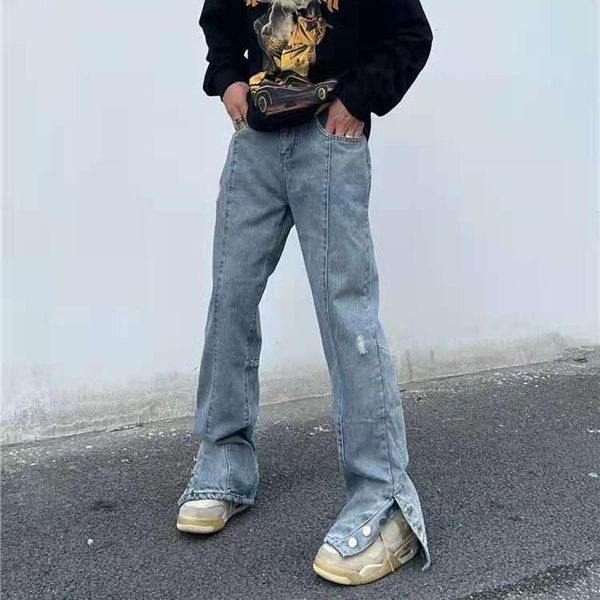 men's jeans hip hop ankle button letter embroidery washed pants for men and women harajuku vibe style oversize loose denim trousers, Blue
men's jeans hip hop ankle button letter embroidery washed pants for men and women harajuku vibe style oversize loose denim trousers, Blue