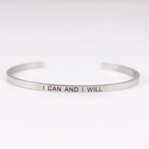 stainless steel engraved i can and i will bracelet mantra bangles for women men friends family giftdio chan contact, Silver
stainless steel engraved i can and i will bracelet mantra bangles for women men friends family giftdio chan contact, Silver