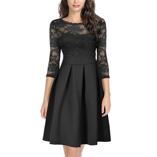 casual dresses missjoy lace knee length dress women see through 3/4 sleeve round neck hollow out backless tea party ladies, Black;gray
casual dresses missjoy lace knee length dress women see through 3/4 sleeve round neck hollow out backless tea party ladies, Black;gray