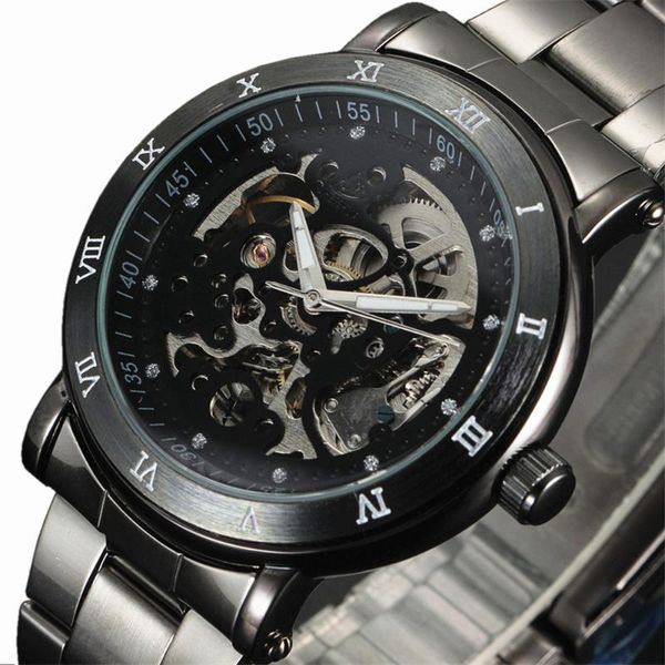 stainless steel fashion watch roman stylish design classic military mechanical skeleton automatic wrist watches wristwatches, Slivery;brown
stainless steel fashion watch roman stylish design classic military mechanical skeleton automatic wrist watches wristwatches, Slivery;brown