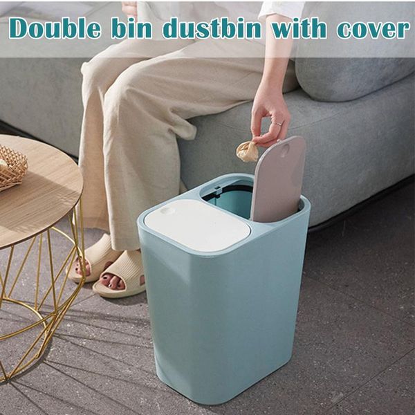 Trash Bin Rectangular PP Double Compartment With Lid For Kitchen Bathroom Living Room MDJ998 Buckets
Trash Bin Rectangular PP Double Compartment With Lid For Kitchen Bathroom Living Room MDJ998 Buckets