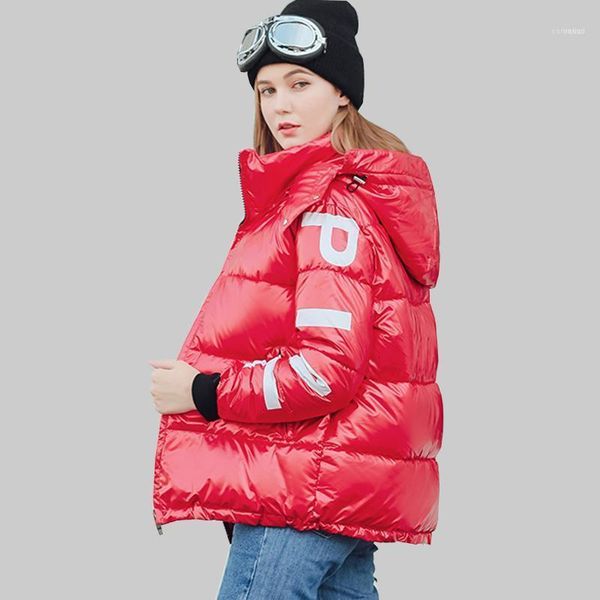 big size women winter parka letter harajuku park thicken warm down jas with one cape 2021 jas1, Black