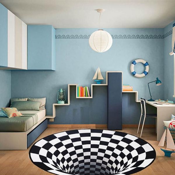carpets round carpet black and white 3d trap pattern computer chair cushion hanging basket living room bedroom mat
carpets round carpet black and white 3d trap pattern computer chair cushion hanging basket living room bedroom mat