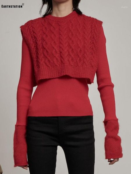 pure color knitted sweater short vest two-piece suit ladies autumn style + round neck long sleeve back pullover women's sweaters, White;black
pure color knitted sweater short vest two-piece suit ladies autumn style + round neck long sleeve back pullover women's sweaters, White;black