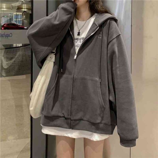 women hoodies zipper jacket hooded cardigan long sleeve loose sweatshirts oversized korean style harajuku streetwear, Black;white
women hoodies zipper jacket hooded cardigan long sleeve loose sweatshirts oversized korean style harajuku streetwear, Black;white
