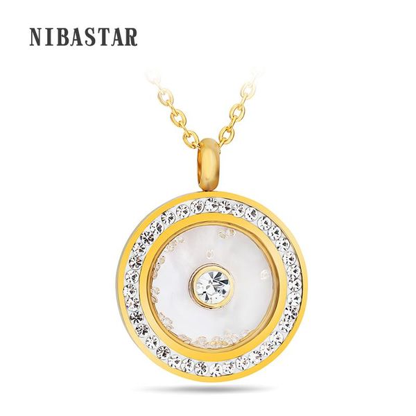 fashion crystal round pendant necklace for women stainless steel unique design chain lady accessory jewelry gift necklaces, Silver
fashion crystal round pendant necklace for women stainless steel unique design chain lady accessory jewelry gift necklaces, Silver