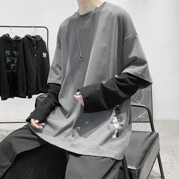 men's t-shirts 2021 autumn fake two-piece t-shirt korean hip-hop versatile preppy trendy casual long-sleeved shirt letter streetwear, White;black
men's t-shirts 2021 autumn fake two-piece t-shirt korean hip-hop versatile preppy trendy casual long-sleeved shirt letter streetwear, White;black