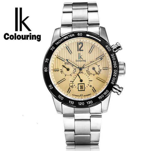 color automatic mechanical watches i men 6-hands stainless steel car date relogio masculino, Slivery;brown
color automatic mechanical watches i men 6-hands stainless steel car date relogio masculino, Slivery;brown