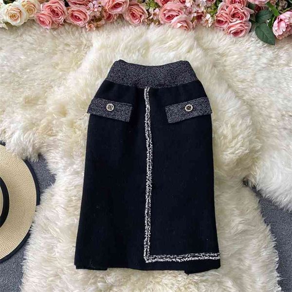 black short skirt women's slim a-line european station autumn winter knit fashion bag hip uk428 210507
black short skirt women's slim a-line european station autumn winter knit fashion bag hip uk428 210507