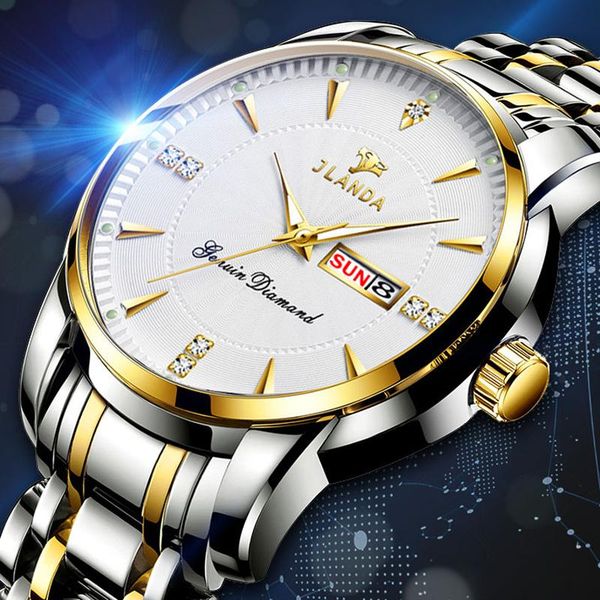 wristwatches jlanda luxury classic fashion business men watches week date quartz watch stainless steel male wristwatch clock reloj hombre, Slivery;brown
wristwatches jlanda luxury classic fashion business men watches week date quartz watch stainless steel male wristwatch clock reloj hombre, Slivery;brown