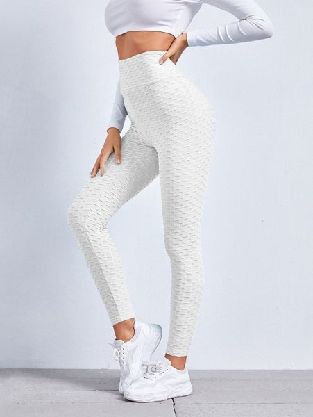 honeycomb textured bum booty boosting leggings y4rh#, Black