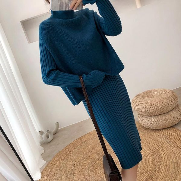 piece set knitted swear dress women autumn sweater solid color knee length pullover women's tracksuits, Gray
piece set knitted swear dress women autumn sweater solid color knee length pullover women's tracksuits, Gray