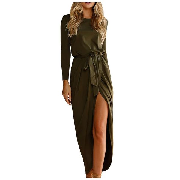 casual dresses dress women summer long sleeve solid thigh slit midi with black fit and flare robe femme é, Black;gray
casual dresses dress women summer long sleeve solid thigh slit midi with black fit and flare robe femme é, Black;gray