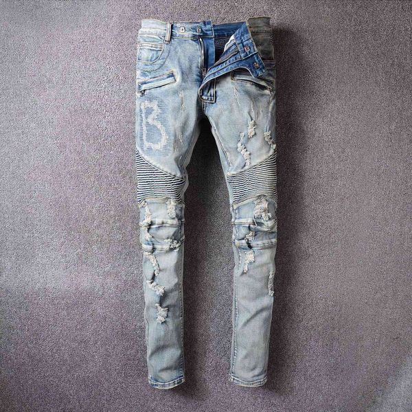 men's jeans vintage ripped letter men light blue sliced biker hombre streetwear skinny denim pants hommes for motorcycle lvow
men's jeans vintage ripped letter men light blue sliced biker hombre streetwear skinny denim pants hommes for motorcycle lvow