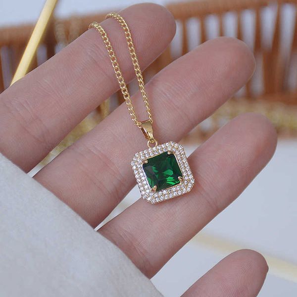 designer necklace sale shining bling aaa green zircon square s for women clavicle chain charm pendant 14k gold plated jewelry, Silver
designer necklace sale shining bling aaa green zircon square s for women clavicle chain charm pendant 14k gold plated jewelry, Silver