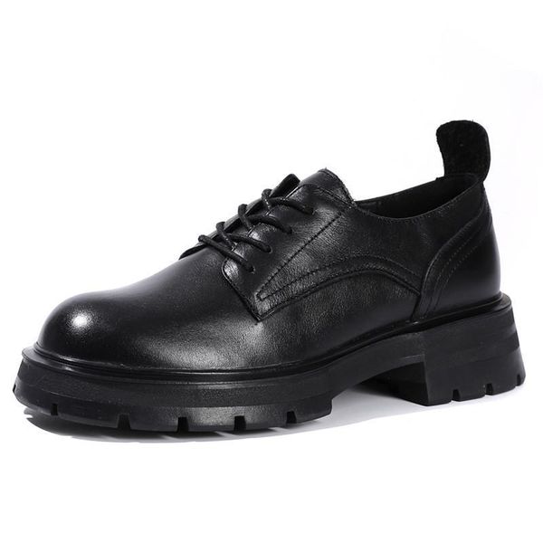 dress shoes oxford women genuine leather 2021 autumn fashion british style lace up thick sole student women's, Black
dress shoes oxford women genuine leather 2021 autumn fashion british style lace up thick sole student women's, Black