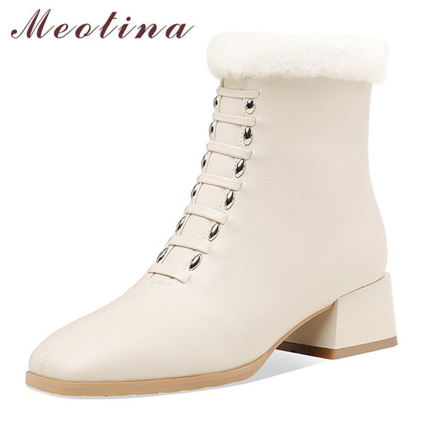 meotina real wool fur genuine leather mid heel short boots women zipper block heels ankle boots square toe female shoes black 41 210520
meotina real wool fur genuine leather mid heel short boots women zipper block heels ankle boots square toe female shoes black 41 210520