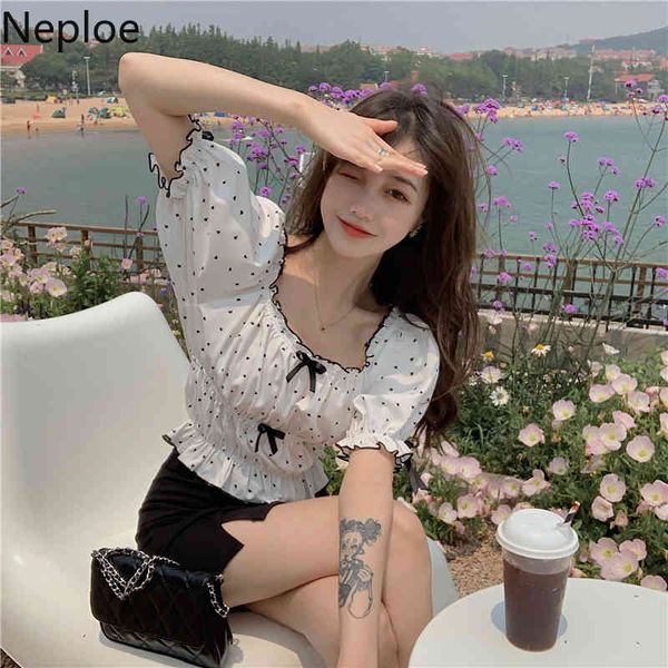 neploe blusas de mujer korean sweet ruffles bow puff sleeve shirt summer polka dot blouses women temperament square collar 210422, White
neploe blusas de mujer korean sweet ruffles bow puff sleeve shirt summer polka dot blouses women temperament square collar 210422, White