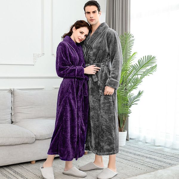 men winter extra long thick warm grid flannel bathrobe mens luxury kimono bath robe women robes male thermal dressing gown, Black;red
men winter extra long thick warm grid flannel bathrobe mens luxury kimono bath robe women robes male thermal dressing gown, Black;red