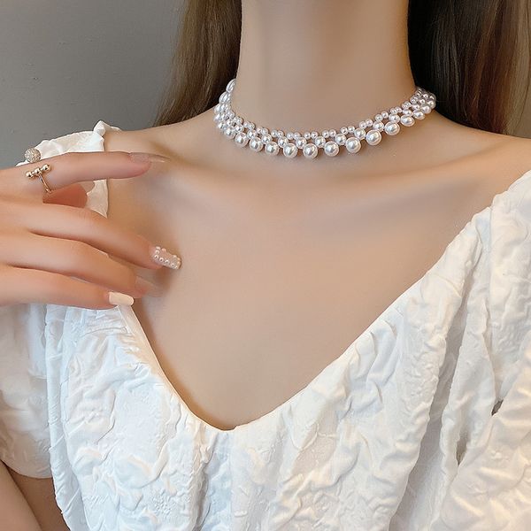 vintage multi layer pearl choker necklace sweet beaded irregular exaggerated party wedding necklace for women new brand 2021, Golden;silver
vintage multi layer pearl choker necklace sweet beaded irregular exaggerated party wedding necklace for women new brand 2021, Golden;silver