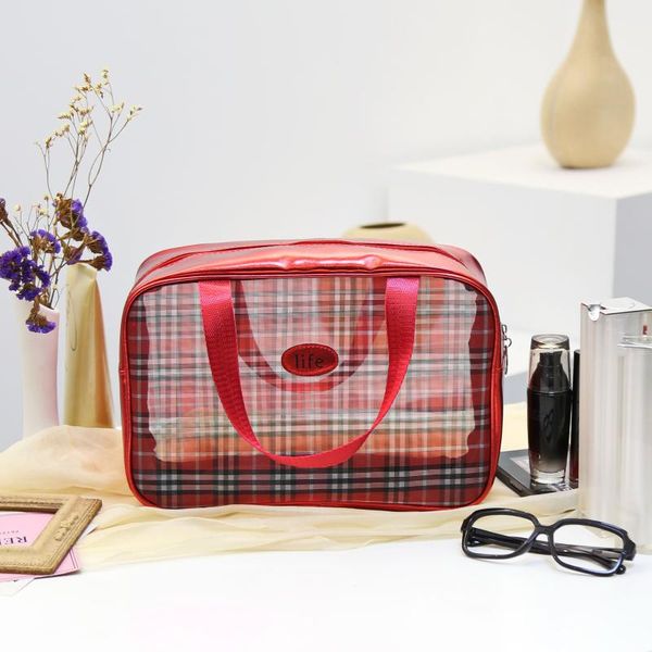 makeup bag net red portable female travel transparent large capacity wash cosmetic storage bath bags & cases 
makeup bag net red portable female travel transparent large capacity wash cosmetic storage bath bags & cases