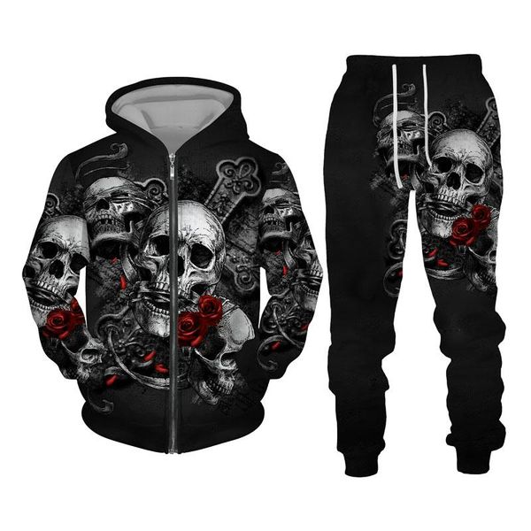 men's tracksuits autumn winter 3d skull rose printed hooded sweater set sportswear zipper tracksuit long sleeve halloween men clothing, Gray
men's tracksuits autumn winter 3d skull rose printed hooded sweater set sportswear zipper tracksuit long sleeve halloween men clothing, Gray