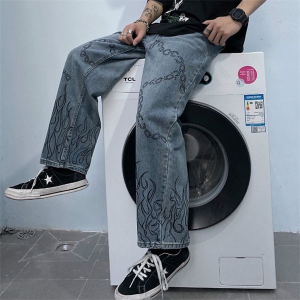 shengpalae autumn casual jeans woman long trousers cowboy female loose streetwear graffiti flame print pants za5128, Blue
shengpalae autumn casual jeans woman long trousers cowboy female loose streetwear graffiti flame print pants za5128, Blue