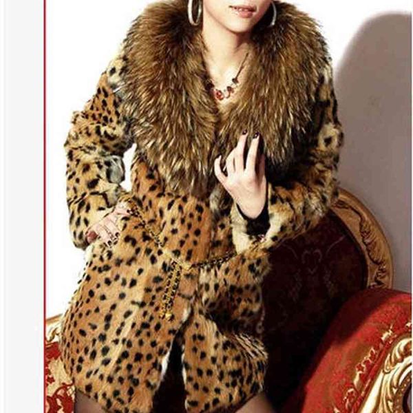 women's wool & blends female man-made fur leopard print coat women casual faux raccoon collar thick cotton long jacket plus size o, Black
women's wool & blends female man-made fur leopard print coat women casual faux raccoon collar thick cotton long jacket plus size o, Black
