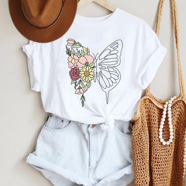 women's t-shirt women cartoon butterfly cute flower 90s fashion ladies summer lady print tee graphic t female tshirts clothes, White
women's t-shirt women cartoon butterfly cute flower 90s fashion ladies summer lady print tee graphic t female tshirts clothes, White