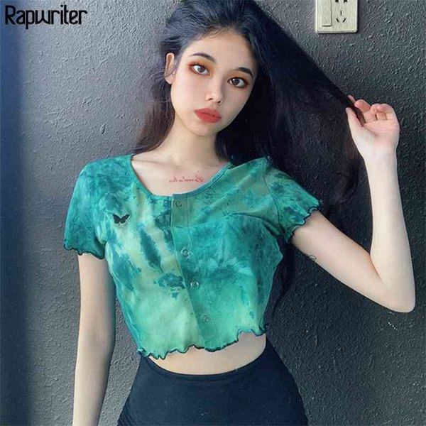 streetwear tie-dye ruffles t shirt girl short sleeve crop button female t-shirt woman 210510, White
streetwear tie-dye ruffles t shirt girl short sleeve crop button female t-shirt woman 210510, White
