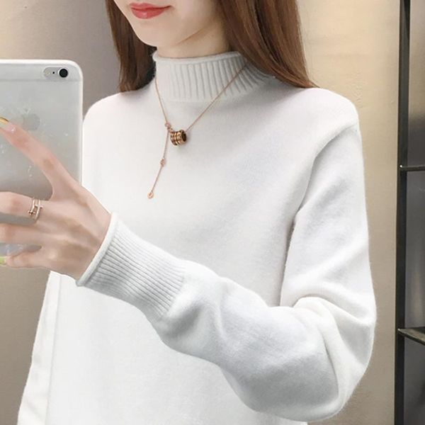 women's sweaters 2021 spring sweater half turtleneck solid color bottoming shirt ropa mujer, White;black
women's sweaters 2021 spring sweater half turtleneck solid color bottoming shirt ropa mujer, White;black