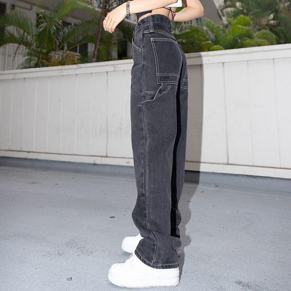 women's jeans streetwear spring and autumn trousers korean fashion woman loose casual straight leg highwaist female, Blue
women's jeans streetwear spring and autumn trousers korean fashion woman loose casual straight leg highwaist female, Blue