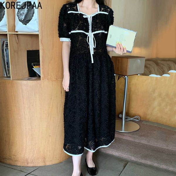 korejpaa women dress summer korea chic ladies elegant retro square neck lace bow rose petal jacquard puff sleeve vestidos 210526, Black;gray
korejpaa women dress summer korea chic ladies elegant retro square neck lace bow rose petal jacquard puff sleeve vestidos 210526, Black;gray