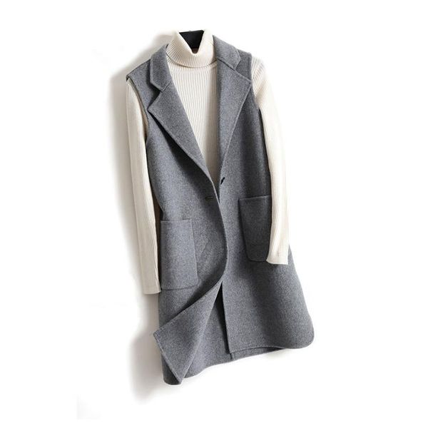 women's wool & blends vest 2021 100% pure coat female was thin handmade sleeveless jacket plus size woolen overscoat b301, Black
women's wool & blends vest 2021 100% pure coat female was thin handmade sleeveless jacket plus size woolen overscoat b301, Black