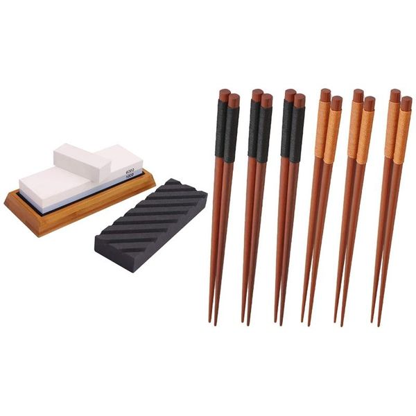 chopsticks 1set knife sharpening stone set coarse flattening whetstone 1000 6000 grit & 6 pairs wood
chopsticks 1set knife sharpening stone set coarse flattening whetstone 1000 6000 grit & 6 pairs wood