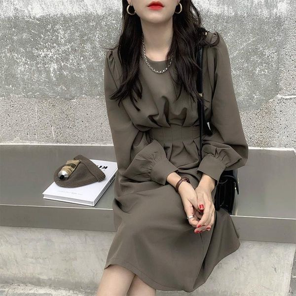 casual dresses solid vintage dress women elegant slim office ladies midi female autumn korean style chic fall for fad, Black;gray
casual dresses solid vintage dress women elegant slim office ladies midi female autumn korean style chic fall for fad, Black;gray