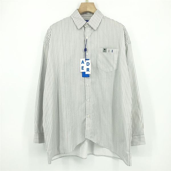 white striped shirt for men women front classic logo ader error shirts long sleeves shirt for men, White;black
white striped shirt for men women front classic logo ader error shirts long sleeves shirt for men, White;black