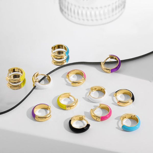 hoop & huggie minimalist round small earrings for women fashion colorful enamel ear buckle jewelry 2021, Golden;silver
hoop & huggie minimalist round small earrings for women fashion colorful enamel ear buckle jewelry 2021, Golden;silver